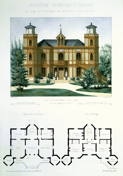 Project for a small country house near Paris, engraved by Walter, plate 7 from 